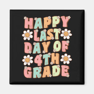 Last Day Of 4th Grade Cute Groovy Fourth Grade Tea Magnet