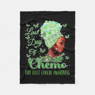 Last Day Of Chemo Bile Duct Cancer Awareness Fleece Blanket