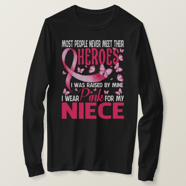 Last Day Of Chemo Breast Cancer Awareness Butterfl T-Shirt (Design Front)