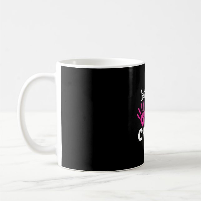 Last Day of Chemo Handprint Breast Cancer Coffee Mug (Left)