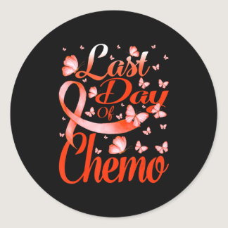 Last Day Of Chemo Leukemia Awareness Butterfly  Classic Round Sticker