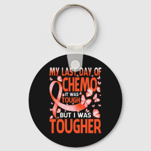 Last Day Of Day Chemo Leukemia Awareness Butterfly Keychain
