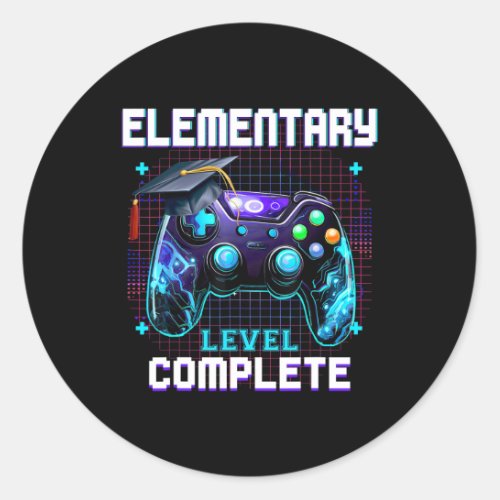 Last Day Of Elementary Level Complete Graduation H Classic Round Sticker