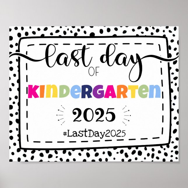 last day of kindergarten photo prop sign (Front)