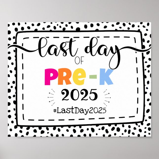 last day of pre-k photo prop sign (Front)