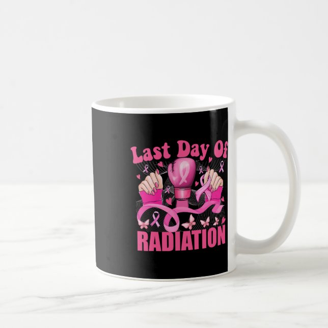 Last Day Of Radiation Boxing Gloves Breast Cancer  Coffee Mug (Right)