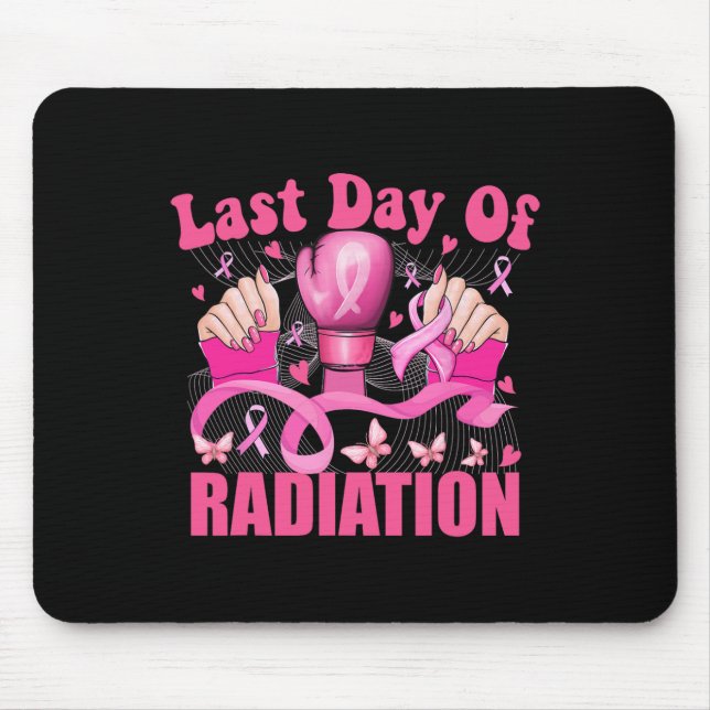Last Day Of Radiation Boxing Gloves Breast Cancer  Mouse Pad (Front)