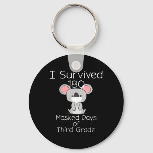 Last Day Of School 180 Masked Days Of Third Grade Keychain