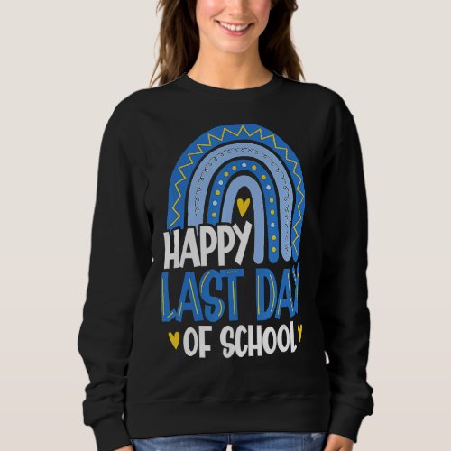 Last Day Of School 2022 Rainbow Bus Driver Teacher Sweatshirt