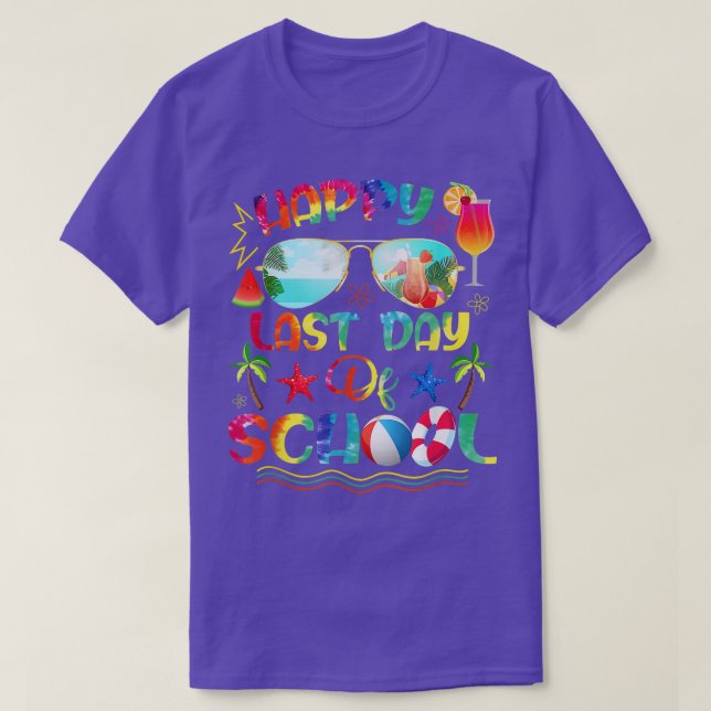 Last Day Of School For Teacher Off Duty Tie Dye Re T-Shirt (Design Front)