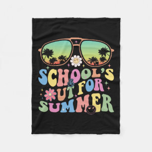Last Day Of School Graduation Groovy Schools Out F Fleece Blanket
