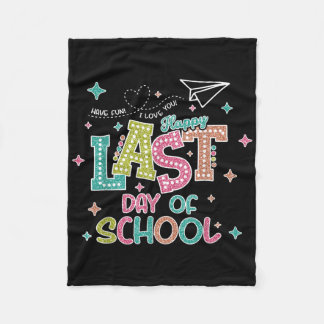 Last Day Of School Graduation We Out Summer Kids T Fleece Blanket