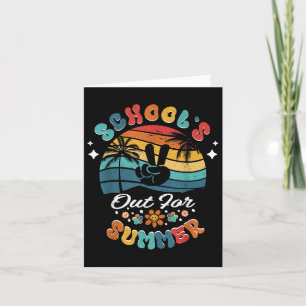 Last Day Of School Groovy Graduation Schools Out F Card