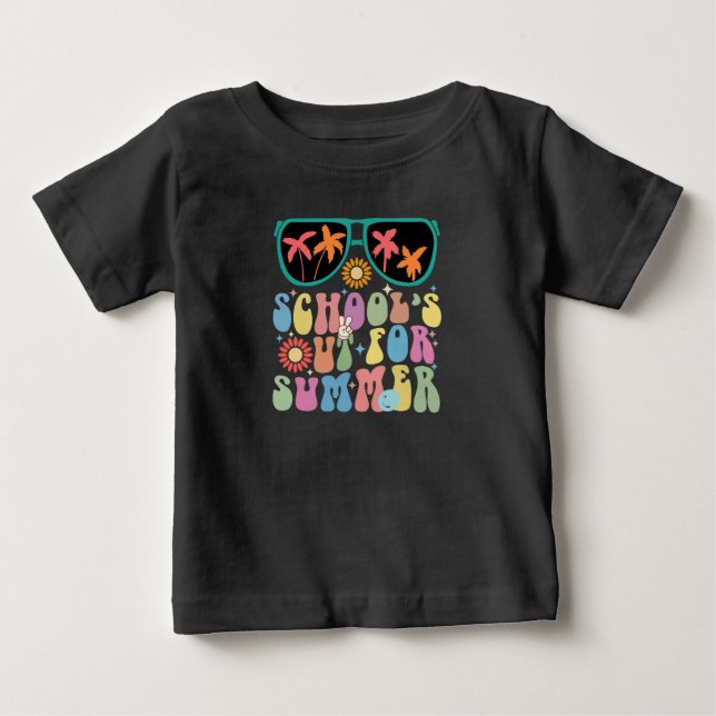 Last Day Of School Groovy School's Out For Summer  Baby T-Shirt (Front)