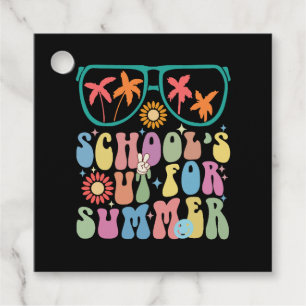 Last Day Of School Groovy School's Out For Summer Favor Tags