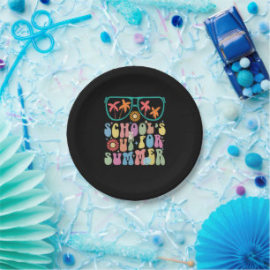 Last Day Of School Groovy School's Out For Summer Paper Plates