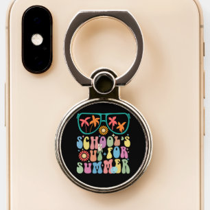 Last Day Of School Groovy School's Out For Summer Phone Ring Stand