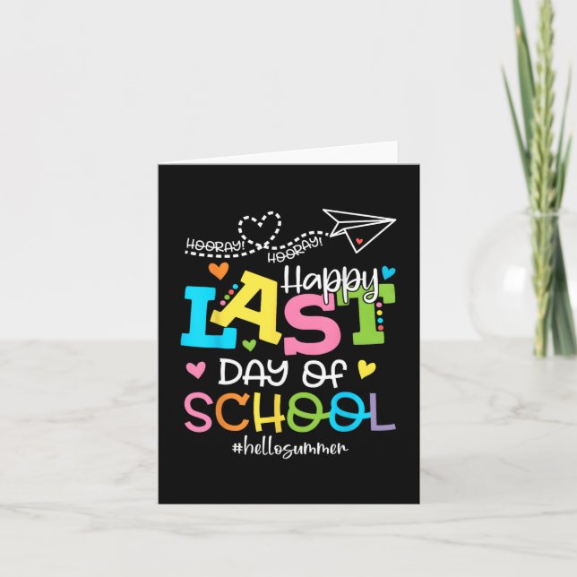Last Day Of School Hello Summer Students And Teach Card (Front)
