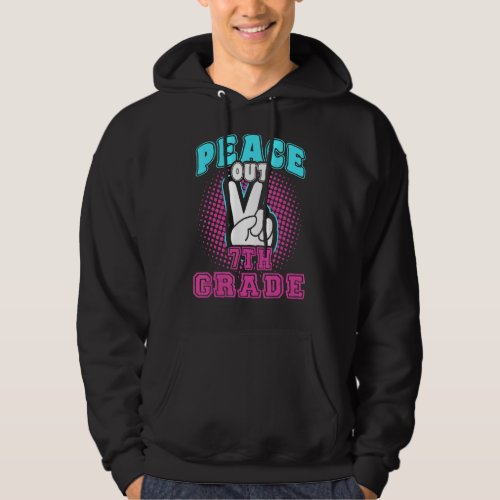 Last Day Of School Peace Out 7th Grade Teacher Kid Hoodie