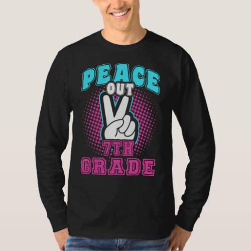 Last Day Of School Peace Out 7th Grade Teacher Kid T_Shirt