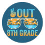 Last Day Of School Peace Out 8th Grade Graduation Classic Round Sticker