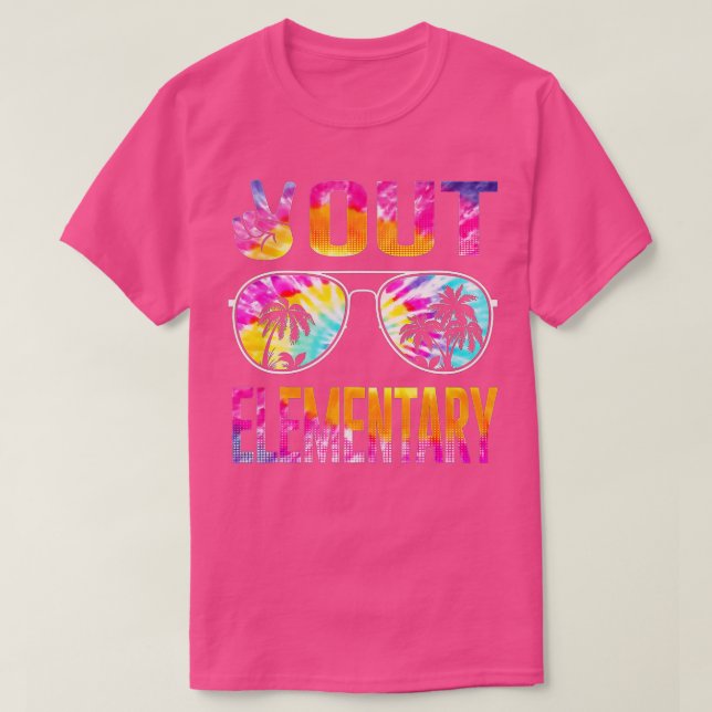 Last Day of School Peace Out Elementary Teacher Ki T-Shirt (Design Front)