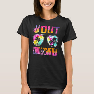 Last Day Of School Peace Out Kindergarten Teacher T-Shirt