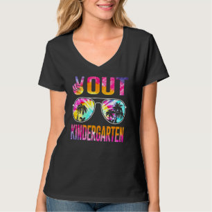 Last Day Of School Peace Out Kindergarten Teacher T-Shirt