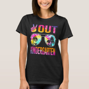 Last Day Of School Peace Out Kindergarten Teacher T-Shirt