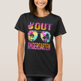 Last Day Of School Peace Out Kindergarten Teacher T-Shirt