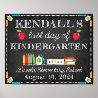 Last Day of School Personalized Editable Sign
