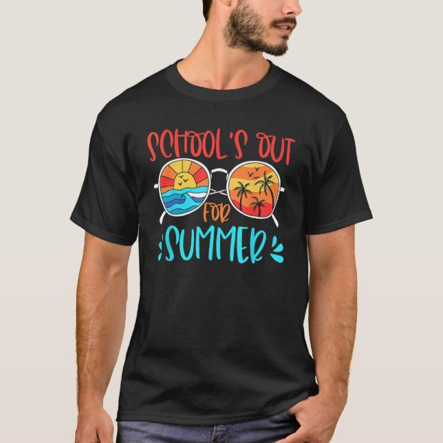 Last Day Of School Retro Schools Out For Summer T-Shirt (Front)