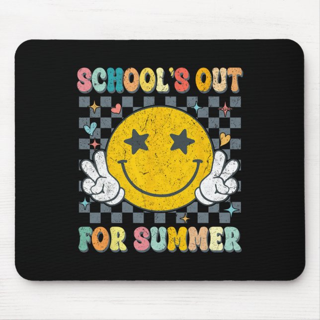 Last Day Of School Retro Schools Out For Summer Te Mouse Pad (Front)