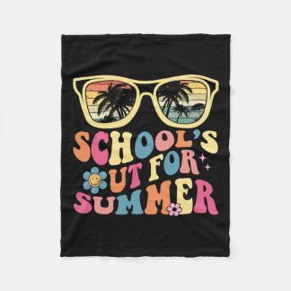 Last Day Of School Retro Teacher School#39;s Out F Fleece Blanket