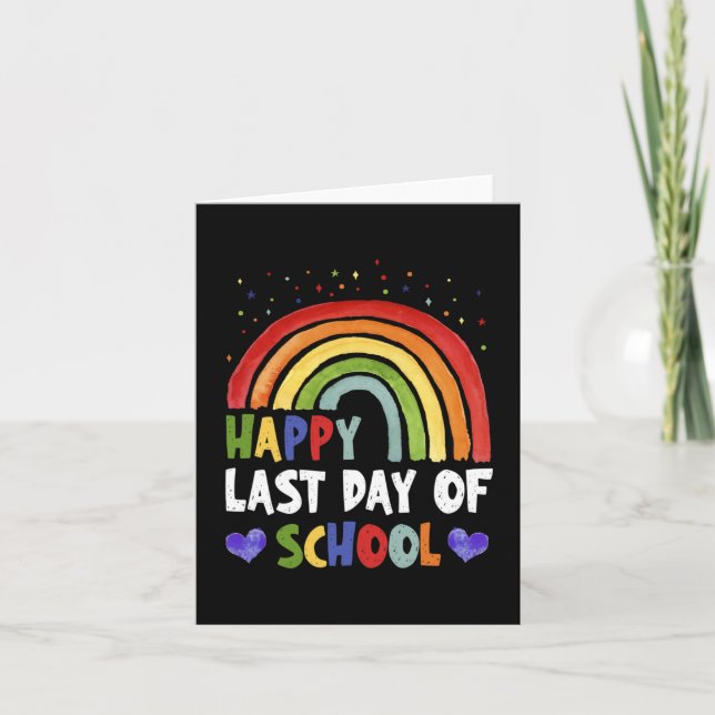 Last Day Of School Teacher Student Graduation Rain Card (Front)