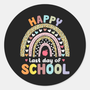 Last Day Of School Teacher Student Graduation Rain Classic Round Sticker