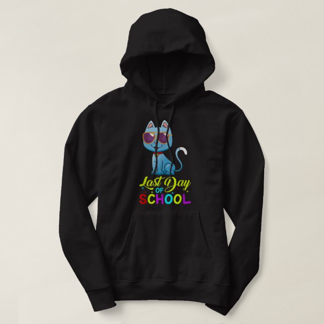 Last Day Of School Teachers Summer With Cat Sungla Hoodie (Design Front)