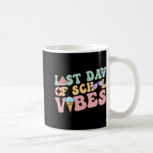 Last Day Of School Vibes Retro Summer Teacher Kids Coffee Mug