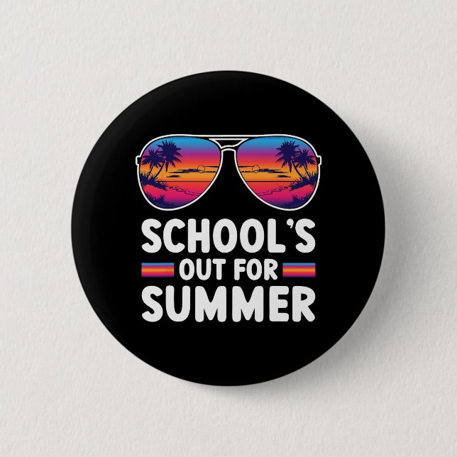 Last Day Of School's Out For Summer Teacher Boys G Button (Front)