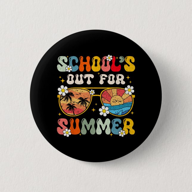 Last Day Of School's Out For Summer Teacher Boys G Button (Front)
