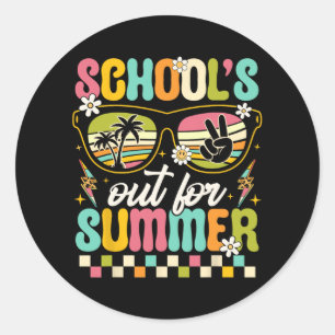 Last Day Of School's Out For Summer Teacher Boys G Classic Round Sticker