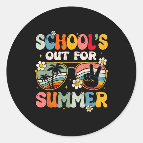 Last Day Of Schools Out For Summer Teacher Boys G Classic Round Sticker