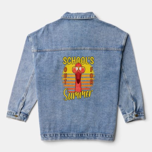 Last Day Of Schools Out For Summer Vacation Flamin Denim Jacket