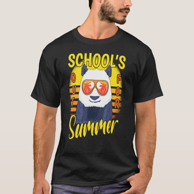 Last Day Of Schools Out For Summer Vacation Panda T-Shirt (Front)