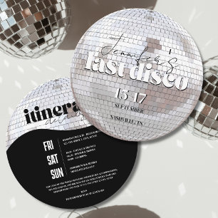 Last Disco 70s Bachelorette Weekend Itinerary Invitation