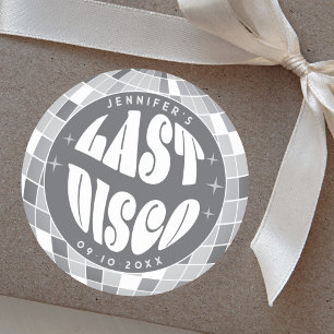 Last Disco 70s Retro Groovy Bachelorette Party Classic Round Sticker