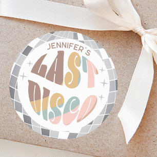 Last Disco 70s Retro Groovy Bachelorette Party Classic Round Sticker