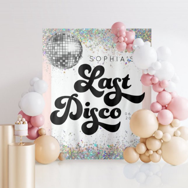 Last Disco Bachelorette Party Backdrop Confetti (Creator Uploaded)