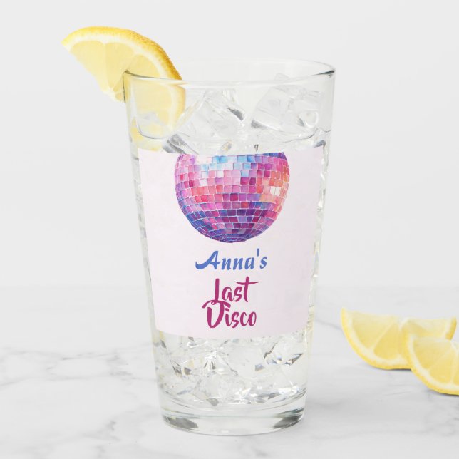 Last Disco Bachelorette Party | Glass Cup (Front Ice)