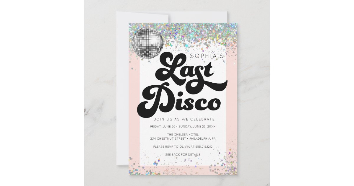 Last Disco Bachelorette Party Itinerary Invitation | Zazzle